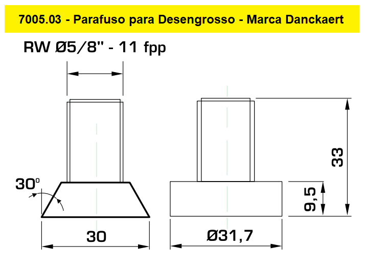 Parafuso para Desengrosso - Danckaert - Cód. 7005.03